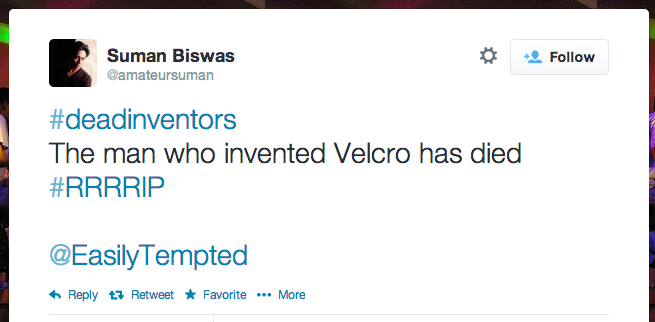 Dead inventors hashtag Twitter