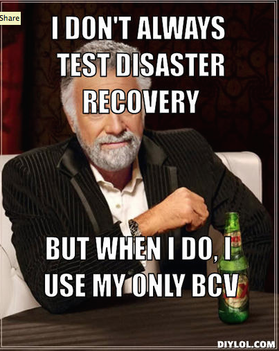 Disaster recovery meme