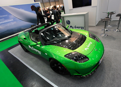 Electric sports car on display at EWEA 2013
