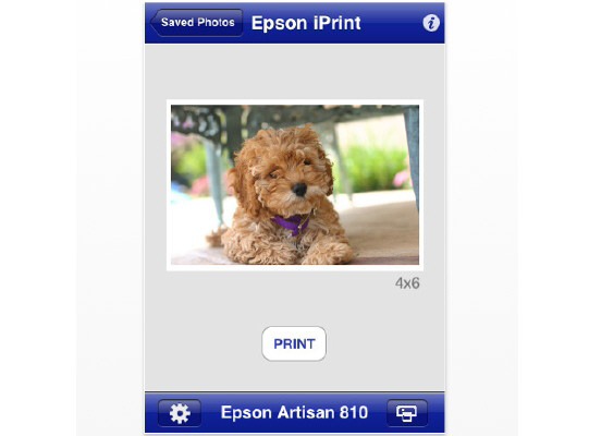 The Epson iPrint app