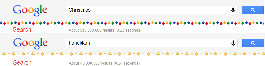 Google Christmas and Hanukkah