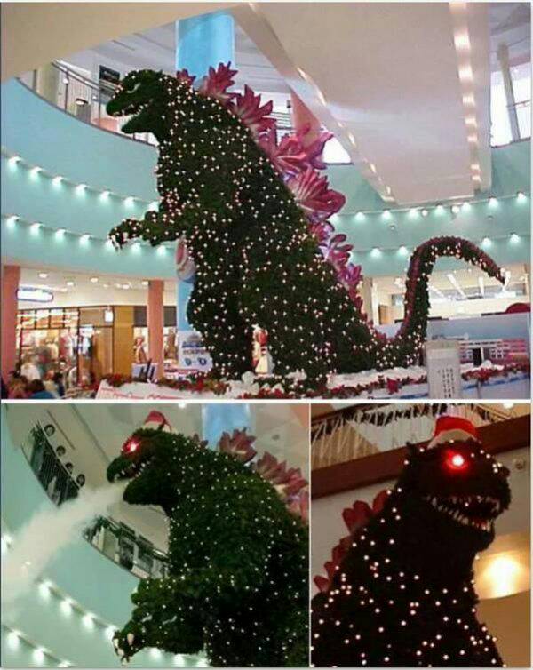 Godzilla Christmas tree