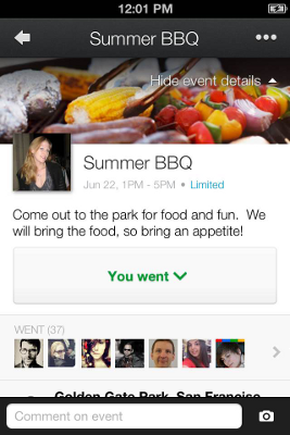 iPhone Google+ Events