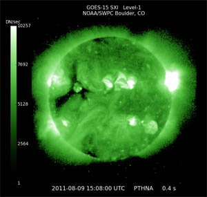 Latest solar flare 9 August 2011