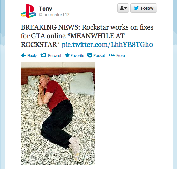 GTA Online tweet @thetonster
