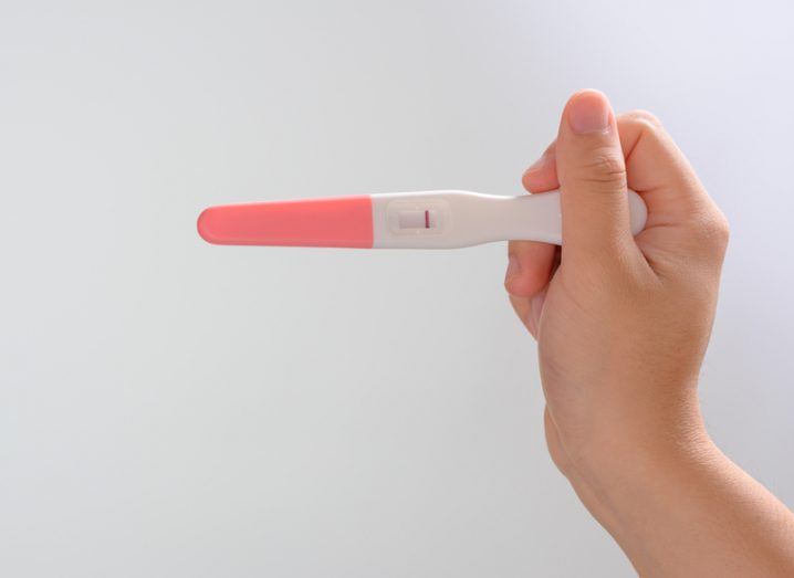 pregnancy test showing negative result