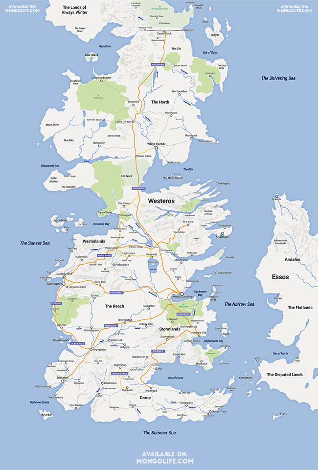 Game of Thrones Google map