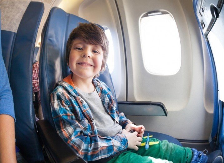 Child in airline seat
