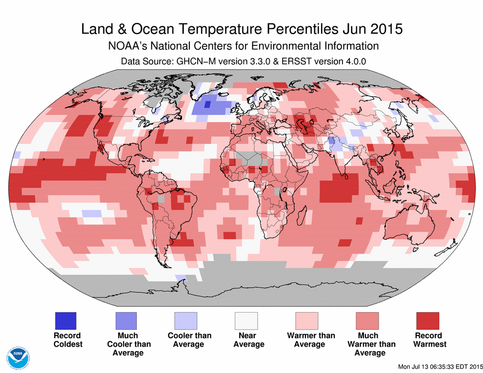 Climate Change - June's hot spots in 2015