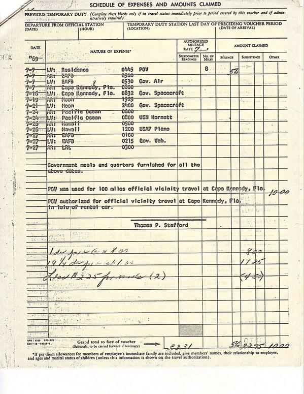 Apollo 11 expense form