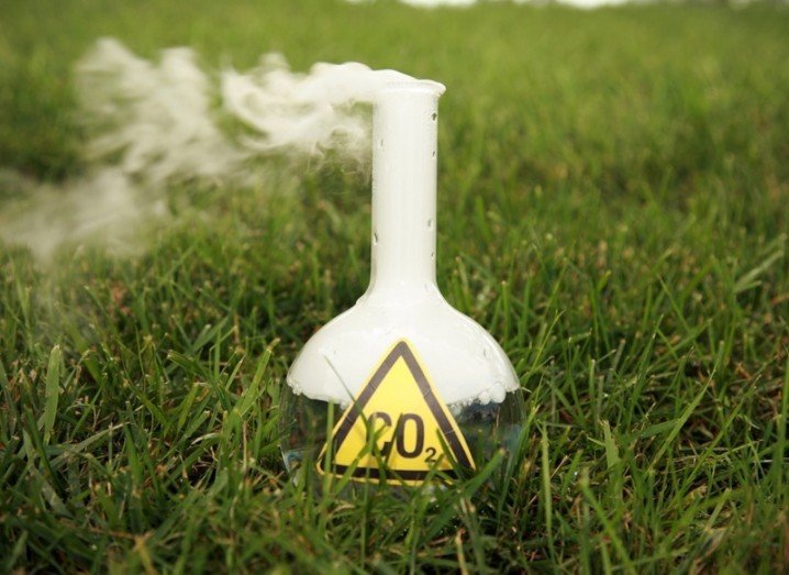 Carbon nanofibres: flask of carbon dioxide
