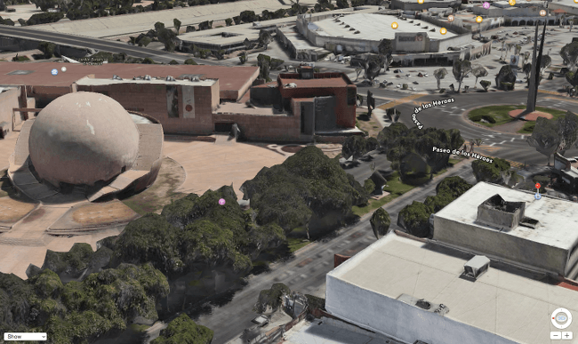 Apple Maps Tijuana Cultural Centre, plus roundabout sculpture of indeterminate provenance