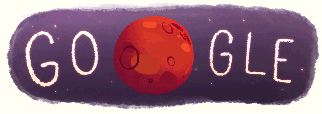 Water on Mars Google Doodle