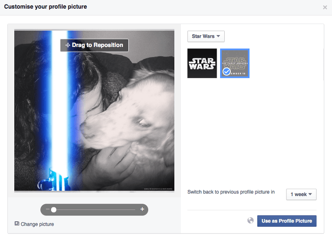 Star Wars: The Force Awakens lightsaber on Facebook