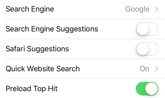 Safari suggestions