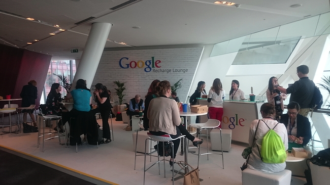 Attendees relax in the Google Recharge Lounge at Inspirefest 2015. Image via Conor McCabe Photography