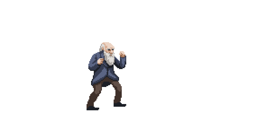 Charles Darwin pixel art by Diego Sanches