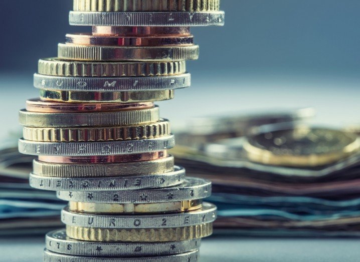 Three Ireland investment: stack of euro coins