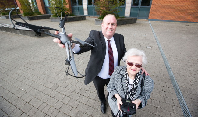 Delia Hinchey (82), co-author of a US space exploration patent, with her son Professor Mike Hinchey, director of Lero, via FusionShooters