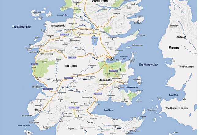 Westeros Google Maps