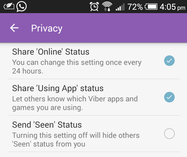 Hide status Viber tips