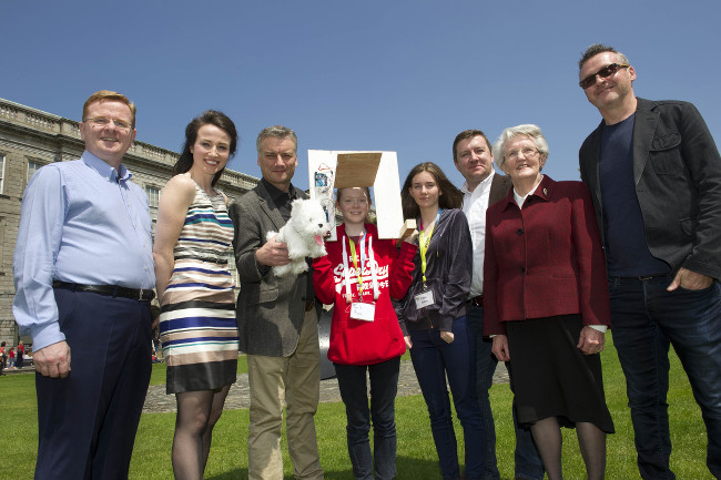 Pictured at the event were Bank of Ireland’s Liam McLoughlin, director of the club Arlene O'Neill, Trinity provost Patrick Prendergast, ‘Alphas' Danielle Power and Tess Loftus Bank of Ireland’s David Tighe, Ernest Walton’s daughter Marian Woods, and Intel’s Philip Moynagh, via Paul Sharp