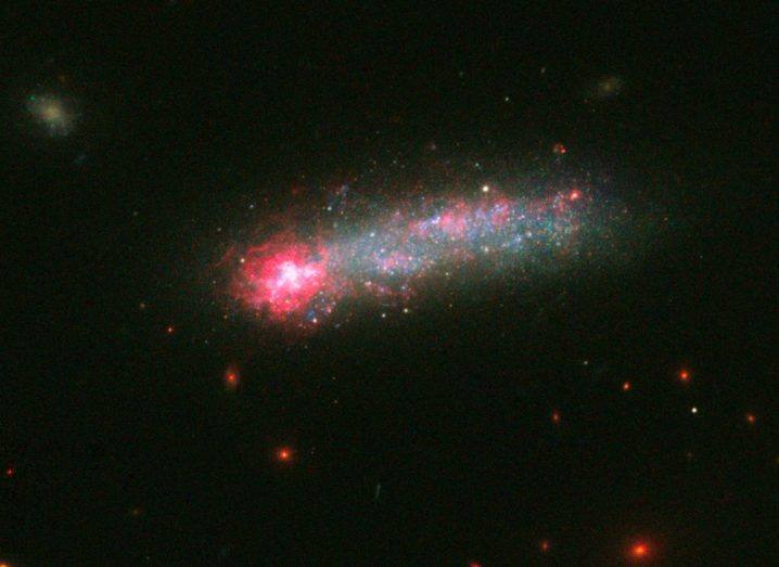 NASA’s Hubble Telescope spotted a timely firestorm of star birth in a nearby galaxy, with the firework-like view coming just ahead of 4 July celebrations in the US. Image of Kiso 5639 via ESA/Hubble & NASA