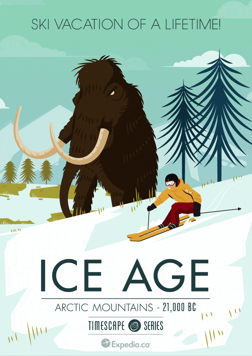 “The last ice age peaked 21,000 years ago giving every hill and mountain off-piste potential. The land roamed with giants, from the Saber Toothed Tiger to the Woolly Mammoth. So strap on your skis and set your goggles straight, you’re about to witness nature at one of its most extremes.”