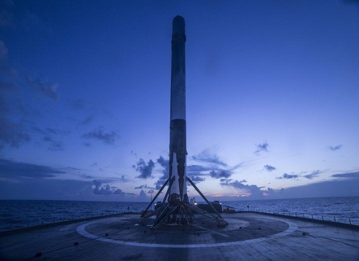 SpaceX Falcon 9 rocket on launch pad