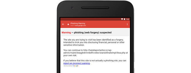 The new warning. Image: Google