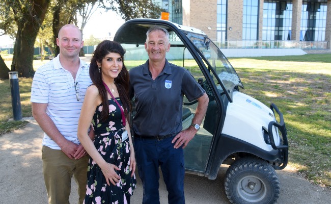 Ayda Esfandyari with some Terry Maher and Himzo Kacar of the DIT estates team. Image: DIT