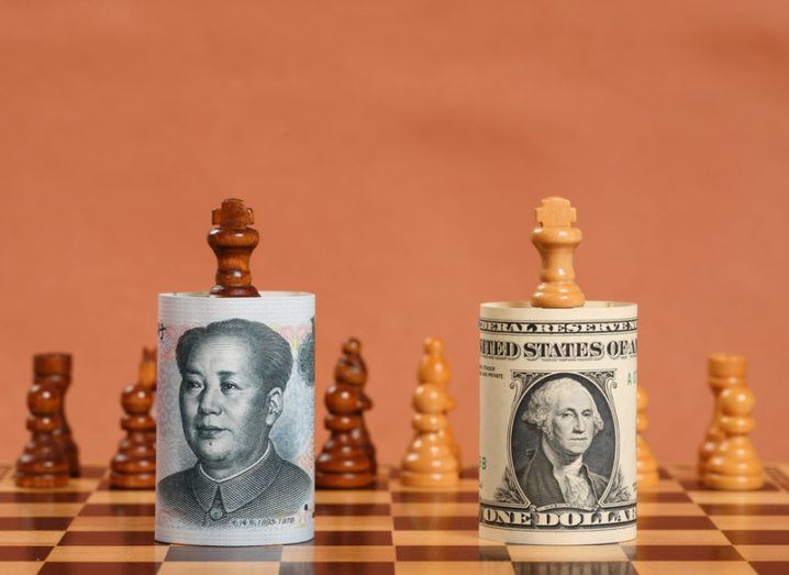 US vs China chess board