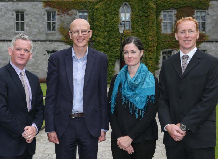 From left: David Minton, director of the Northern and Western Regional Assembly; Dr Ger O’Connor, Dr Anne Marie Power and Dr Stephen Hynes from NUI Galway. Image: Aengus McMahon