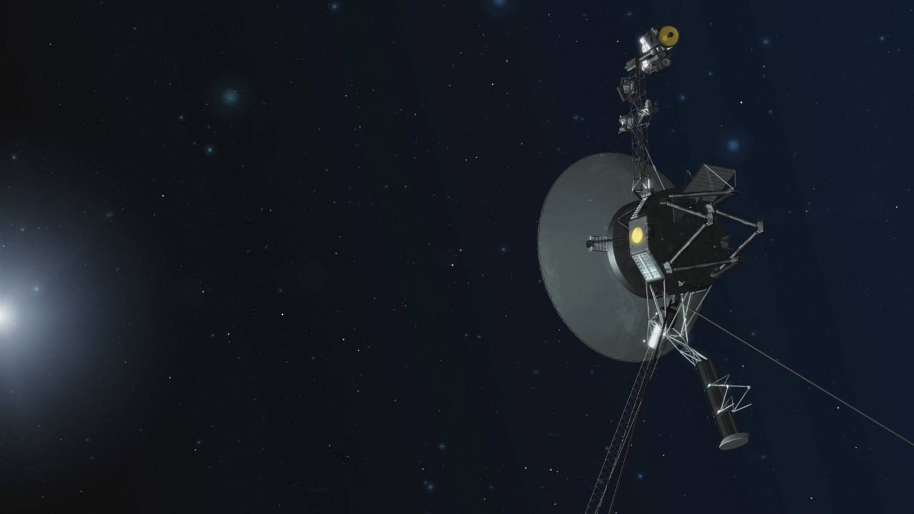 An artist concept depicting one of NASA's twin Voyager spacecraft. Humanity's farthest and longest-lived spacecraft are celebrating 40 years in August and September 2017. Image: NASA/JPL-Caltech