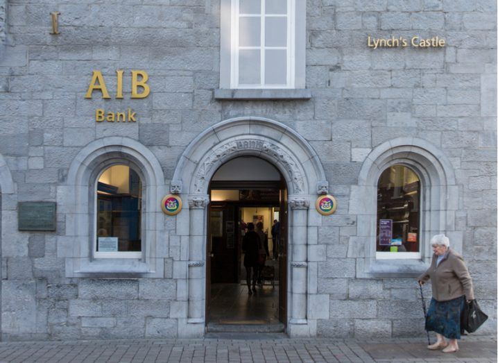 Doorway to the AIB branch in Galway.