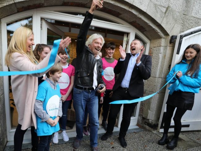 Richard Branson cuts the ribbon on Cool Planet Experience in Wicklow