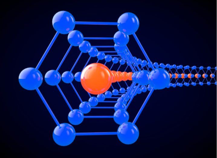 Abstract image of superconductor at the atomic level