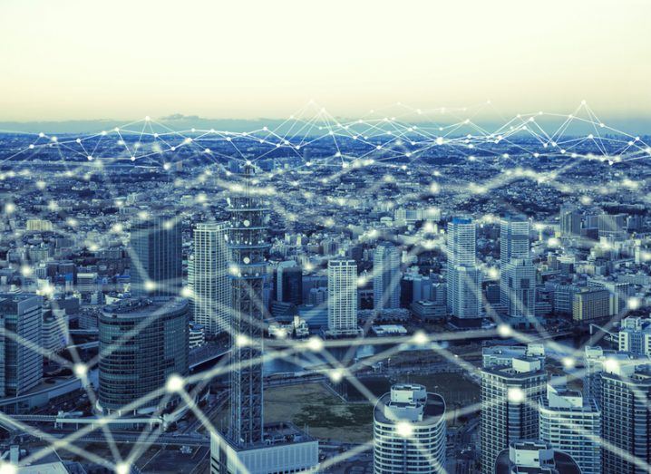 City connected by IoT devices