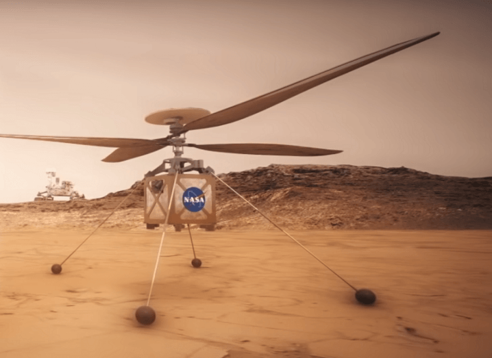 Mars helicopter touching down