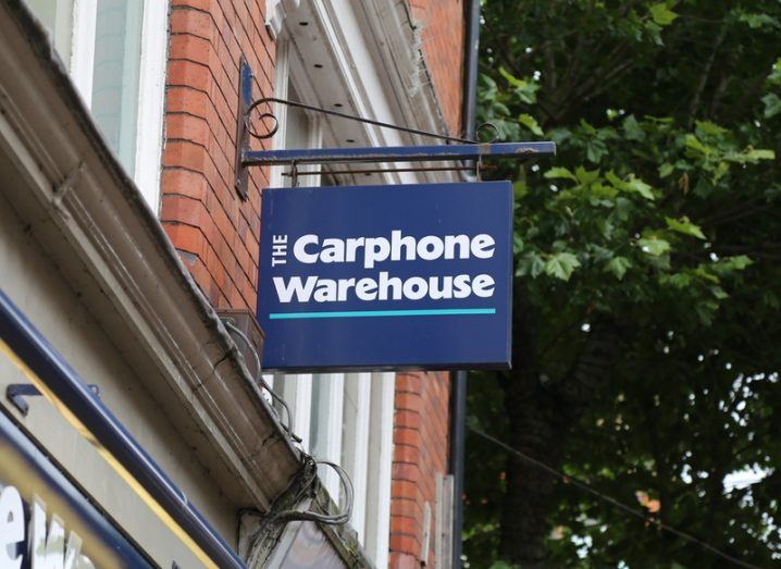 carphone warehouse sign