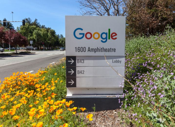 A Google sign at its Mountain View headquarters