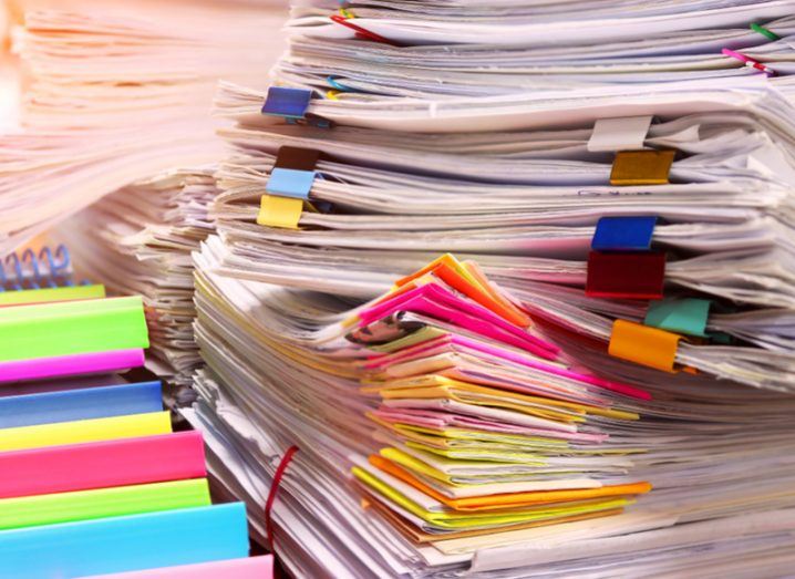 piles of files and notes, employee data