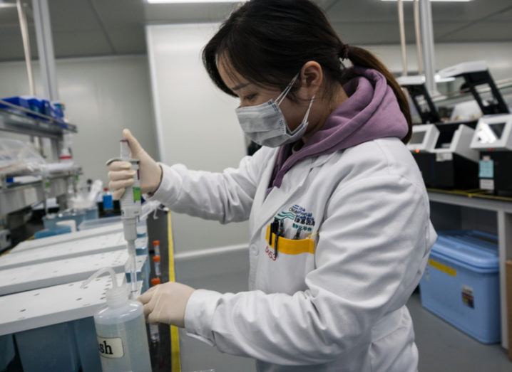 Researcher working at the Chinese national gene bank in Shenzhen, China