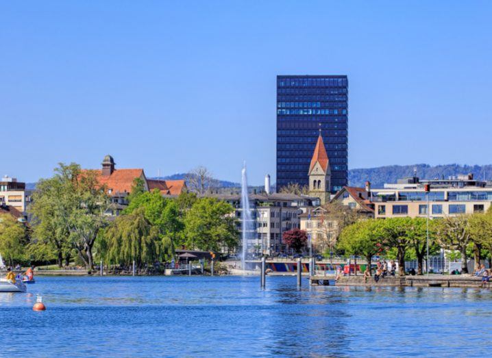 the city of Zug from Lake Zug