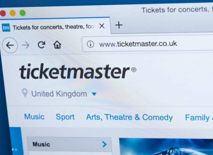 Ticketmaster homepage.