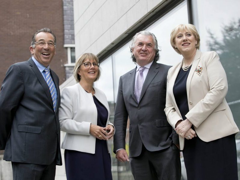 From left: David Moffitt from Kayfoam, an Enterprise Ireland client company, with, Julie Sinnamon, CEO, Enterprise Ireland, Terence O’Rourke, Chairman, Enterprise Ireland and Minister for Business, Enterprise and Innovation, Heather Humphreys T.D.