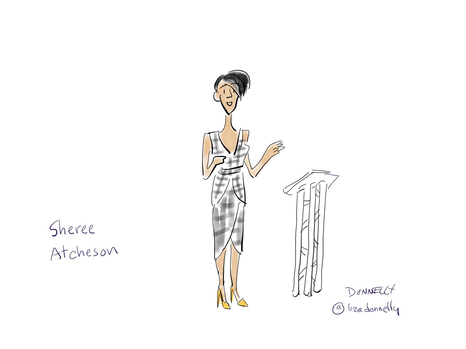An illustration of Sheree Atcheson by Liza Donnelly.
