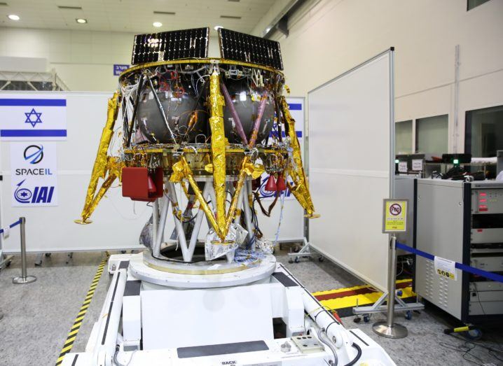 The SpaceIL spacecraft in a clean room