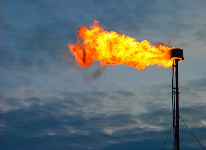 Picture of burning oil gas flare