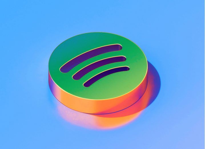 Spotify logo on a blue background